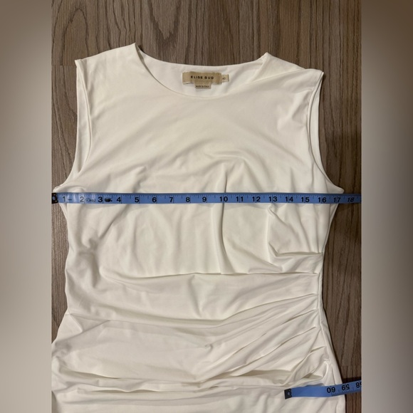 Elise Gug Elegant White Sleeveless Dress Size 40/L - Picture 3 of 10
